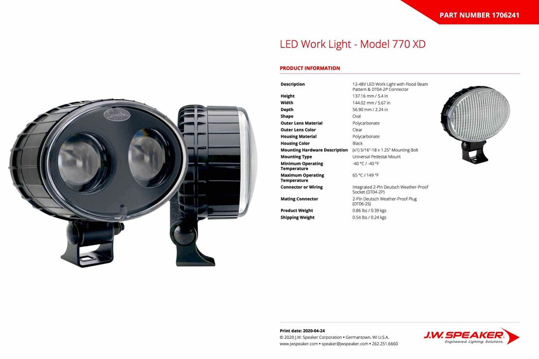 JW Speaker Model 770 Universal 5x3 LEDMany Beams Available SWGPCK14